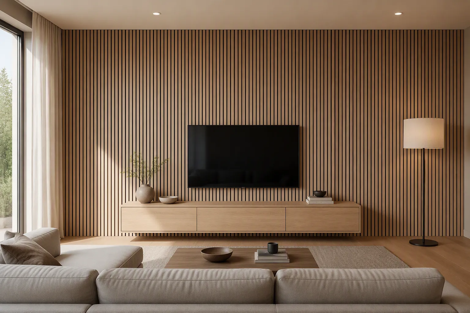 Helleiche Akustik-Holzlamellenpaneele – Großhandel ab Werk