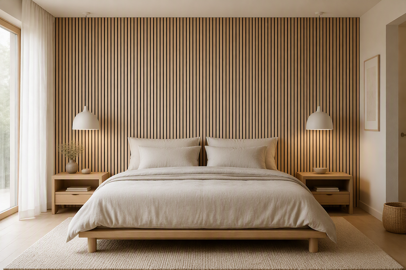 ValuedHouse light oak wood veneer slat panels - Custom Sizes