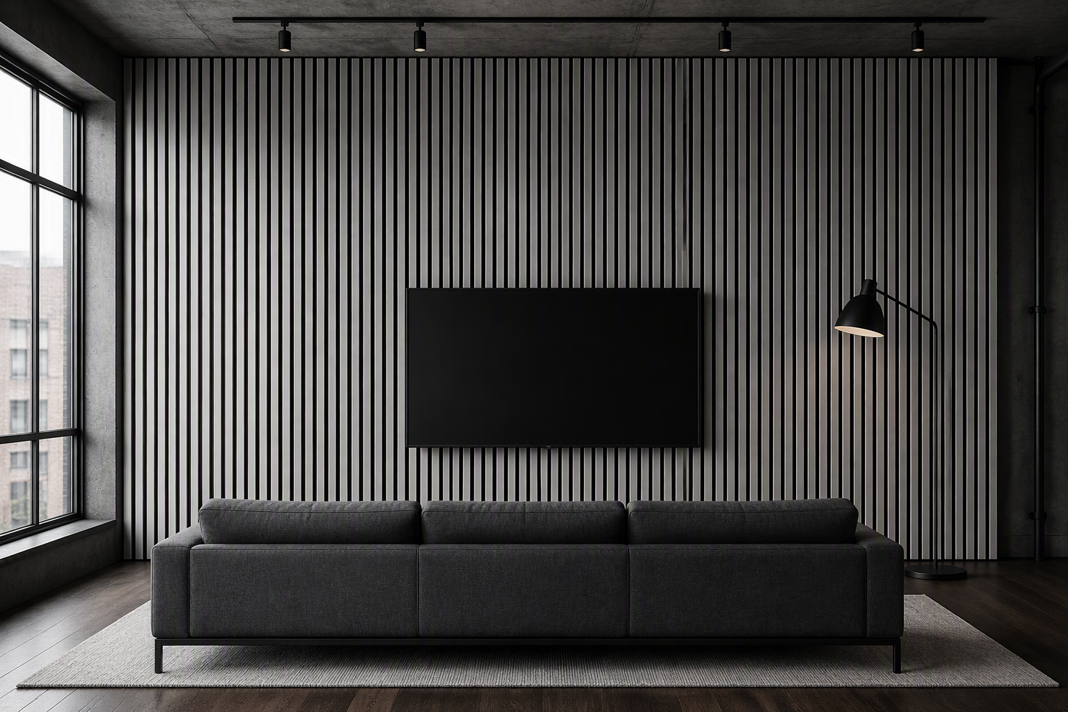 ValuedHouse grey oak wooden slat wall panels - Premium Grade