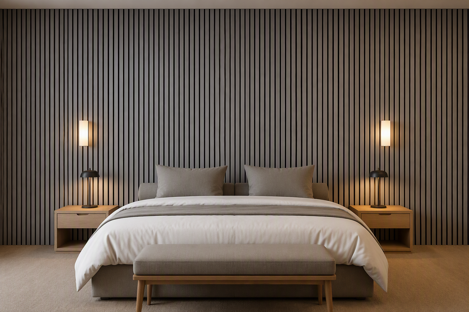 ValuedHouse grey oak acoustic wood wall panels - Custom