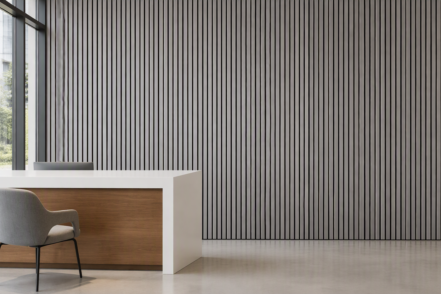 ValuedHouse grey oak acoustic wood wall panels - Custom