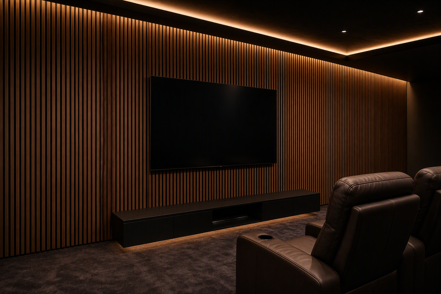 ValuedHouse walnut acoustic wood wall panels - NRC Rated