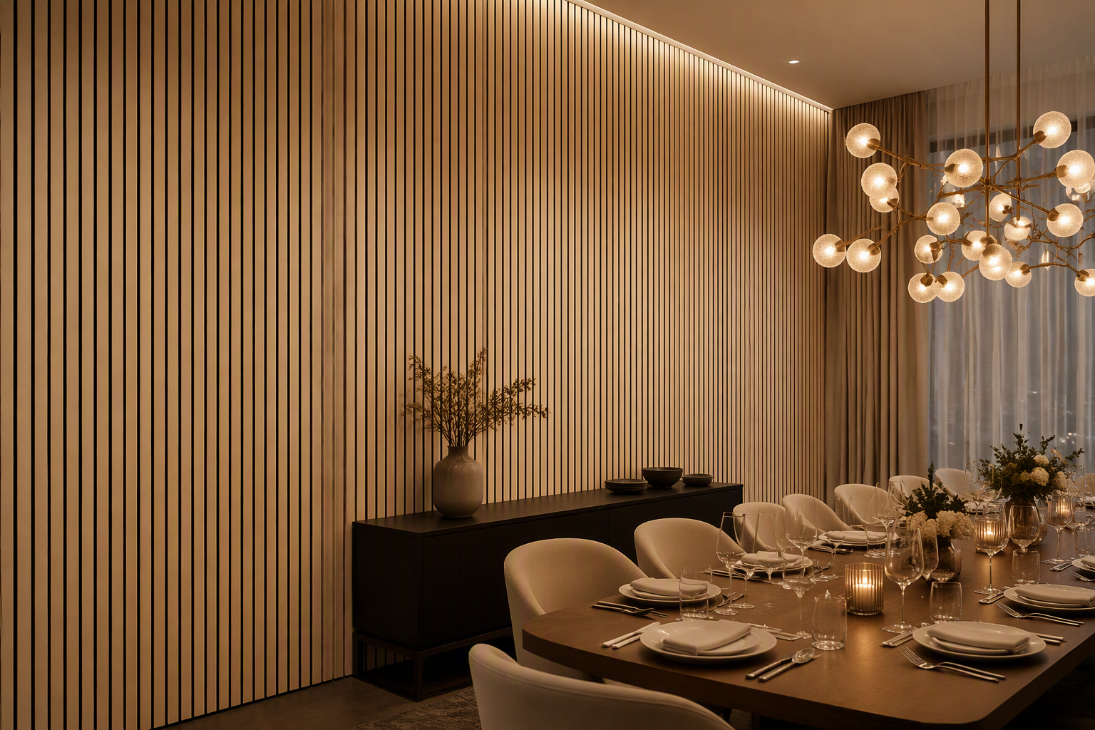 ValuedHouse light oak acoustic slat wall panels - Custom