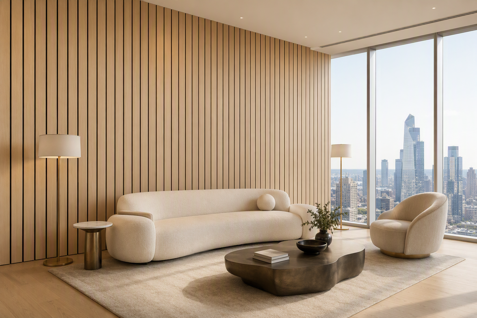 ValuedHouse light oak wood slat acoustic panels - High
