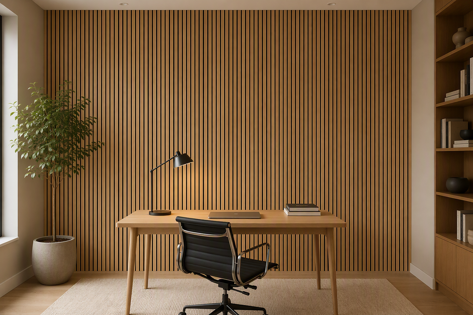 ValuedHouse light oak wood veneer slat panels - Premium