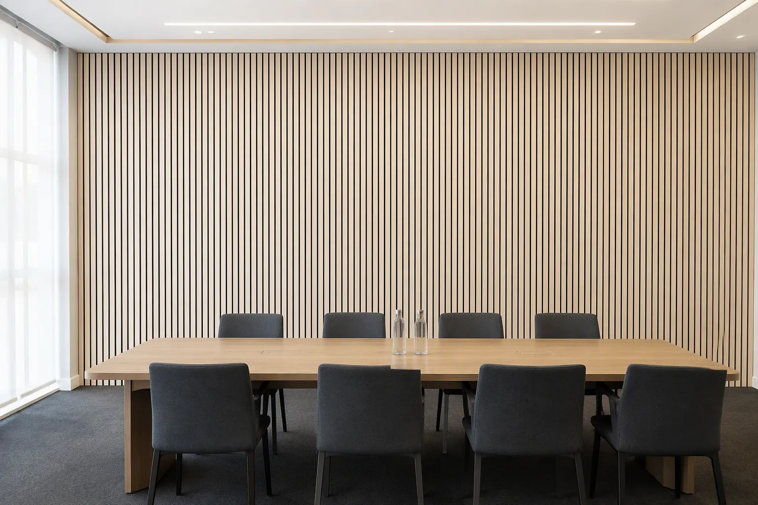 ValuedHouse light oak acoustic slat wall panels - High