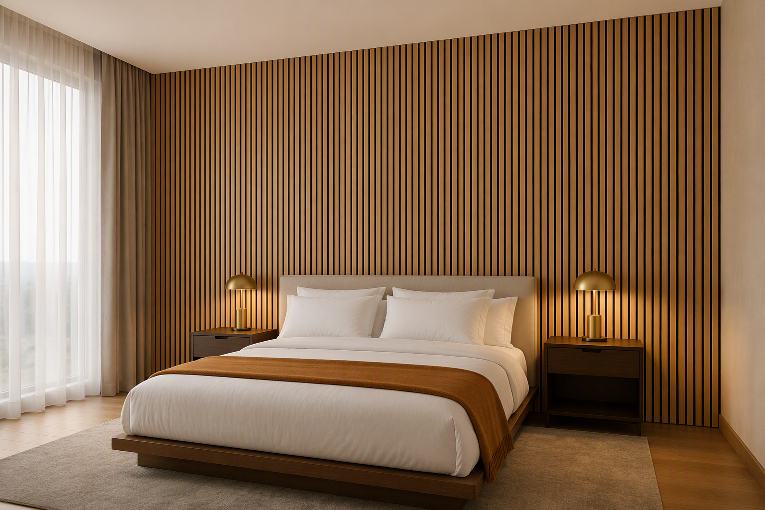 ValuedHouse light oak wood slat acoustic panels