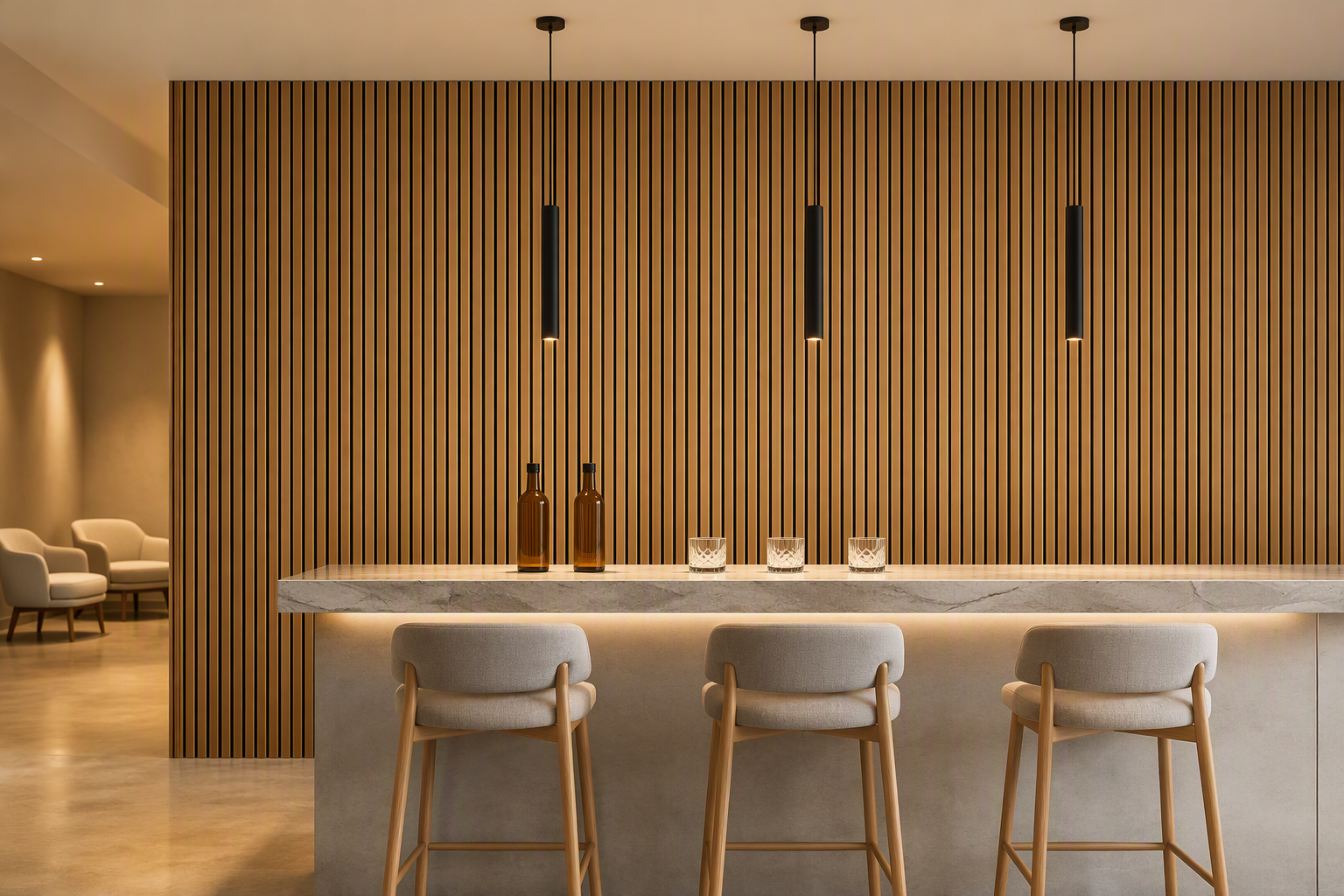 ValuedHouse light oak wood slat acoustic panels