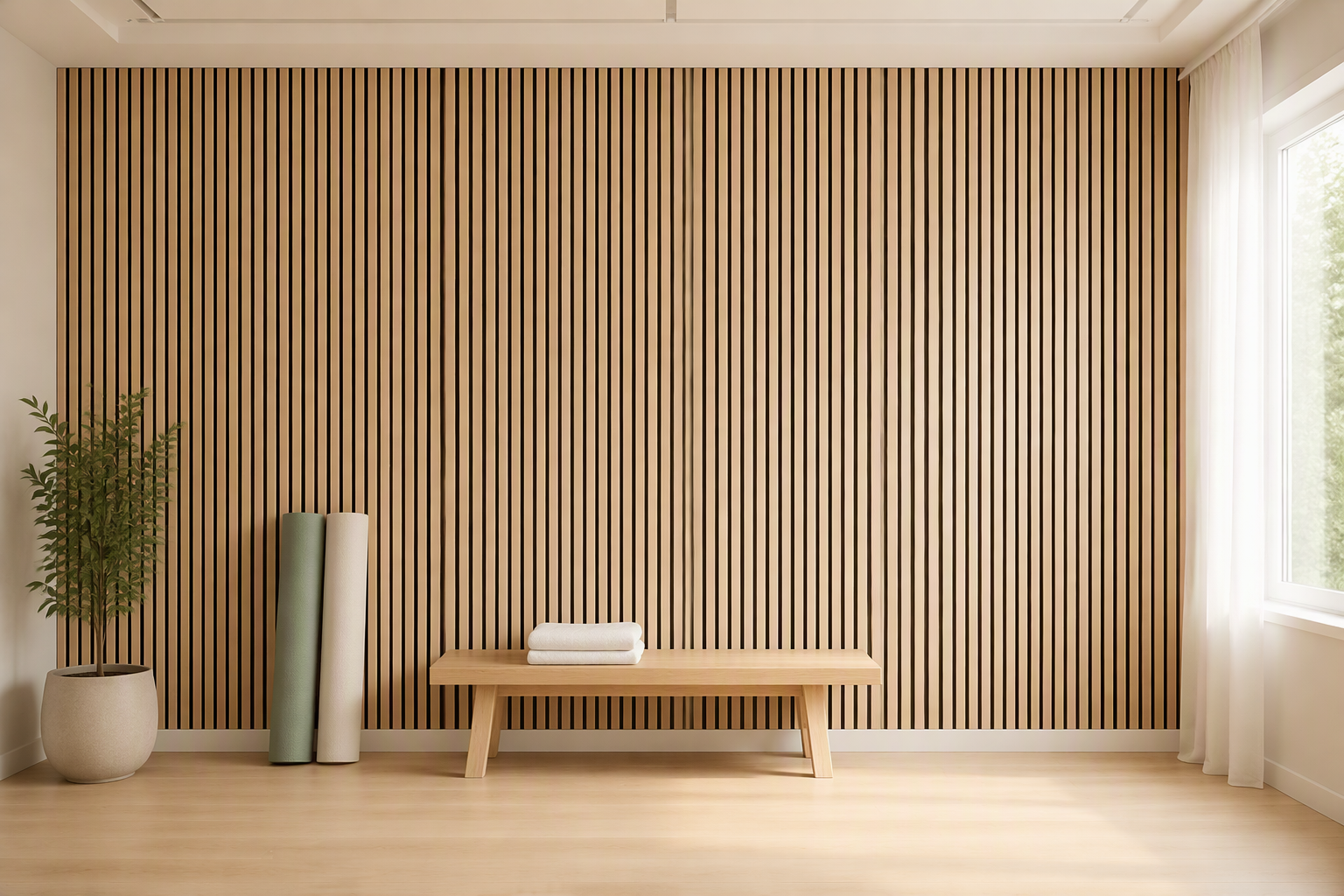Paneles acústicos de madera de roble claro ValuedHouse