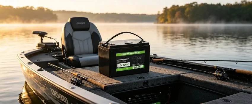 12V 100Ah LiFePO4 Deep Cycle Battery | Enerbe lithium deep cycle marine battery. Best-selling lead-acid replacement, built-in active balancing BMS. 3000+ cycles, zero maintenance, fast charging.