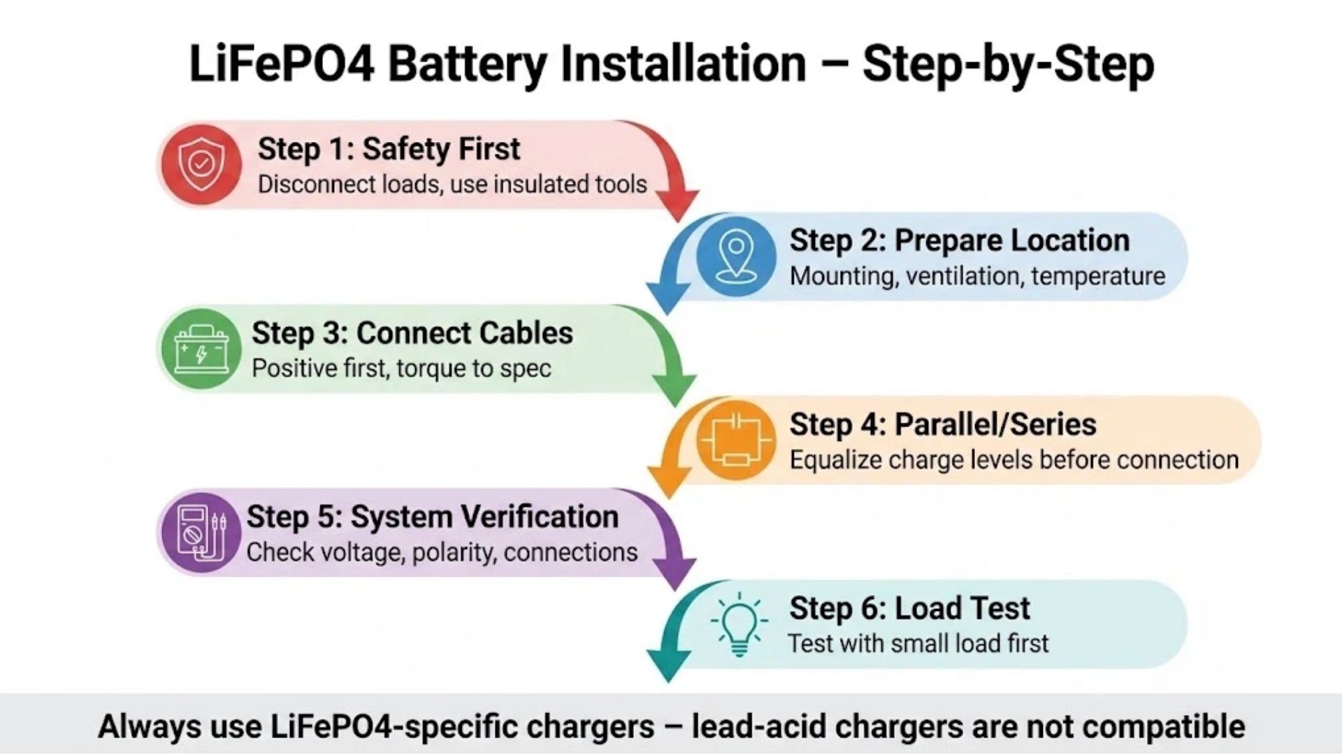 Step-by-step LiFePO4 battery installation guide for B2B commercial users