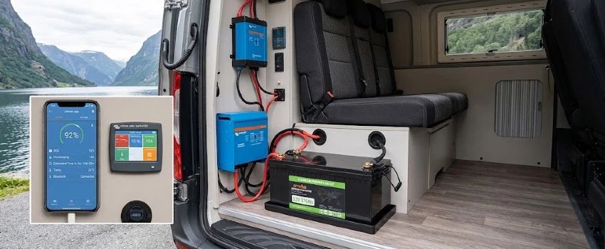 170ah deep cycle battery for RV house power with Bluetooth monitoring Enerbe