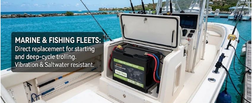 Enerbe 75Ah Lithium RV House Battery Upgrade - Maintenance-Free Power for Camper Lighting and Water Pumps