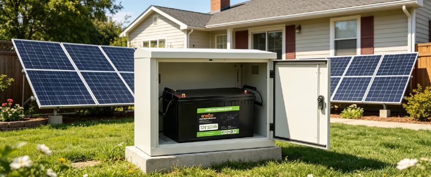 12V 150Ah LiFePO4 Deep Cycle Battery | Enerbe deep cycle rv battery. 3000+ deep cycles, built-in smart BMS. Drop-in lead-acid replacement, zero maintenance. Ideal for RV, solar & marine use.
