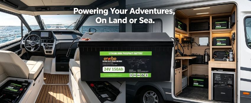 24V 150Ah LiFePO4 Battery | Enerbe bms lifepo4. 3000+ deep cycles, built-in smart BMS with overcharge protection. Drop-in lead-acid replacement, zero maintenance. Ideal for solar & RV.