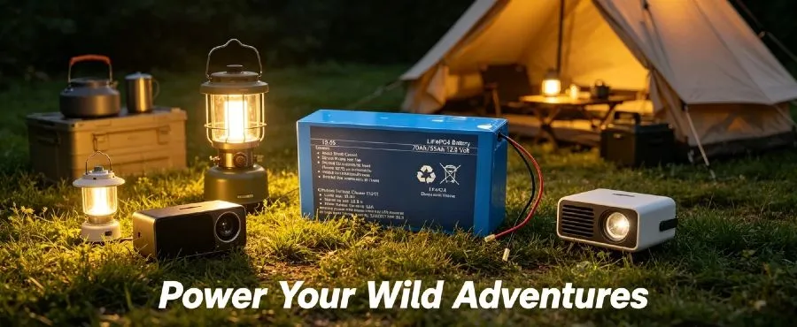 12.8V 55Ah LiFePO4 deep cycle lithium battery with 4000-7000 charge cycles, built-in BMS protection, 1/3 weight of lead-acid, and 10-year service life. Ideal for RV, marine, camping and off-grid solar storage applications.