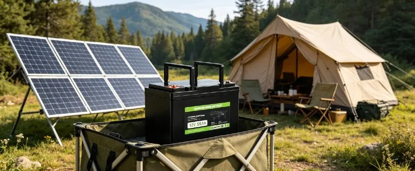 Enerbe 12V 55Ah LiFePO4 Deep Cycle Battery - Reliable 12v deep cycle marine battery. Upgrade your boat in minutes, CE/UL certified, 3x longer life than lead acid.