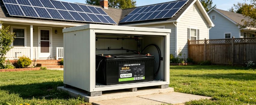 12V 400Ah LiFePO4 Deep Cycle Battery | Enerbe interstate battery near me. 4000+ deep cycles, built-in smart BMS. Local stock available, fast delivery. Ideal for solar, RV & marine use.