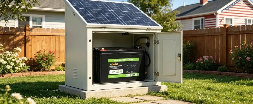 12V 120Ah LiFePO4 Deep Cycle Battery | Enerbe lithium deep cycle battery. 3000+ deep cycles, built-in smart BMS. Zero maintenance, drop-in lead-acid replacement. Ideal for solar & telecom use.