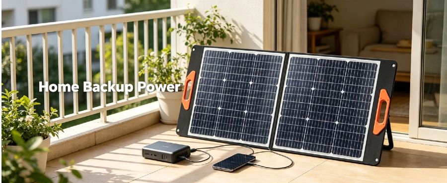 100W Foldable Solar Panel | Enerbe solar installers near me & solar power solutions. High efficiency, lightweight foldable design, easy setup. Ideal for camping, RVs & home backup power.