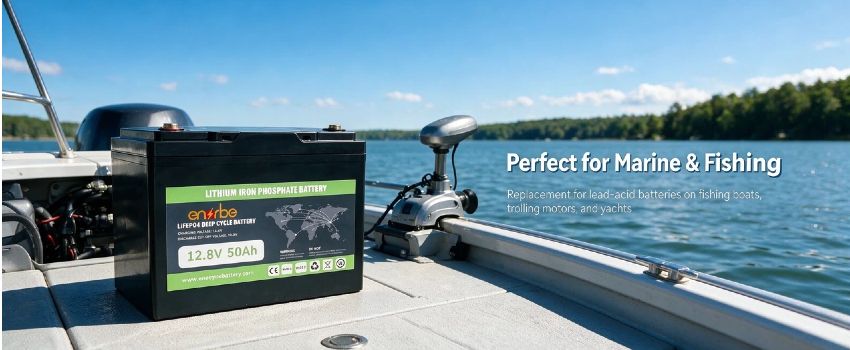 Enerbe is a professional LiFePO4 battery manufacturer supplying 12.8V 50Ah deep cycle marine batteries. CE/UN38.3 certified, 2000+ cycles, drop-in replacement for lead acid. Wholesale & OEM orders welcome.