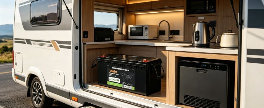 12V 400Ah LiFePO4 Deep Cycle Battery | Enerbe interstate battery near me. 4000+ deep cycles, built-in smart BMS. Local stock available, fast delivery. Ideal for solar, RV & marine use.