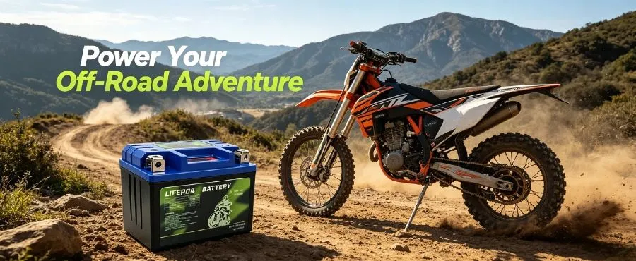 Enerbe 12V 2.5Ah LiFePO4 Motorcycle Battery - Premium motobatt battery replacement for electric trials bike. CE/UL certified, 50% lighter than lead-acid, 24h technical support, fast global shipping.