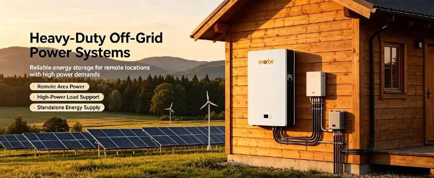 Enerbe 51.2V 300Ah Off-Grid Battery Bank - 15.36kWh Reliable Power for Remote Farms and Cabins