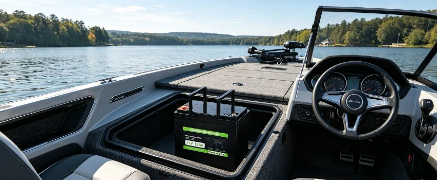 Enerbe 12V 55Ah LiFePO4 Deep Cycle Battery - Reliable 12v deep cycle marine battery. Upgrade your boat in minutes, CE/UL certified, 3x longer life than lead acid.