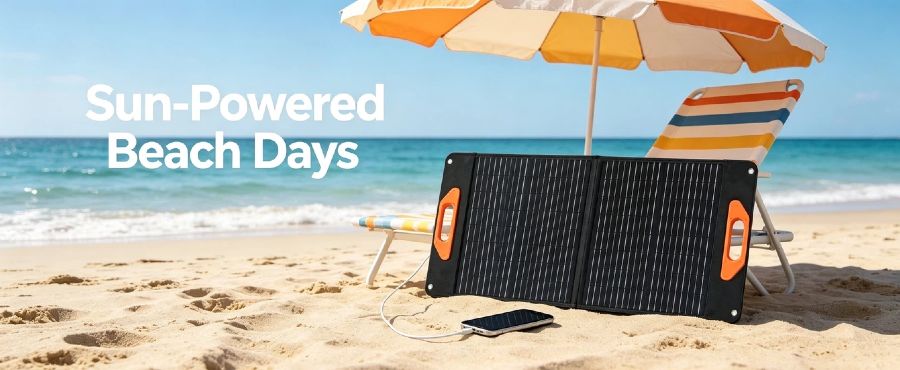 60W Foldable Solar Panel by Enerbe. Reliable off grid solar system with hassle-free solar installation. Compact design, perfect for outdoor adventures & small residential backup power.
