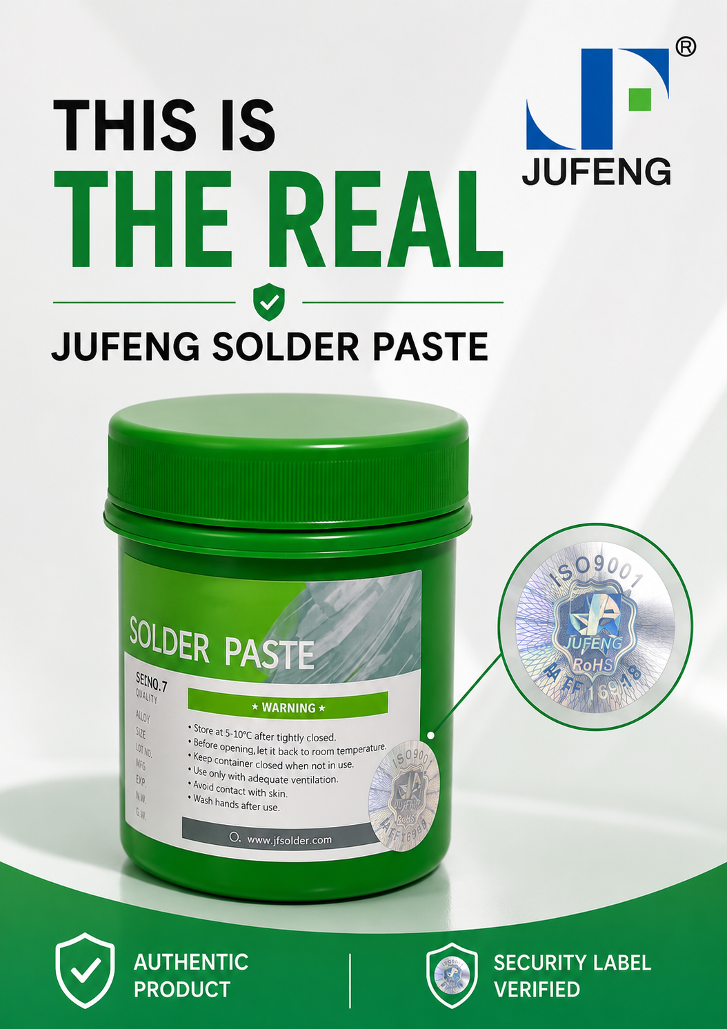Jufeng Anti-Counterfeiting Label for Solder Paste Products