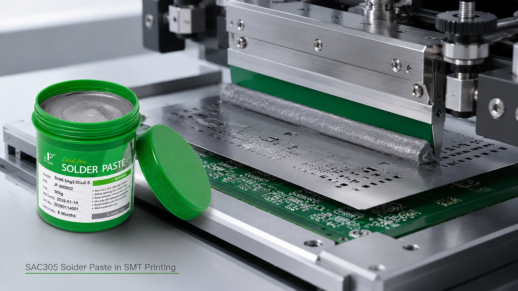 SAC305 solder paste used in SMT stencil printing