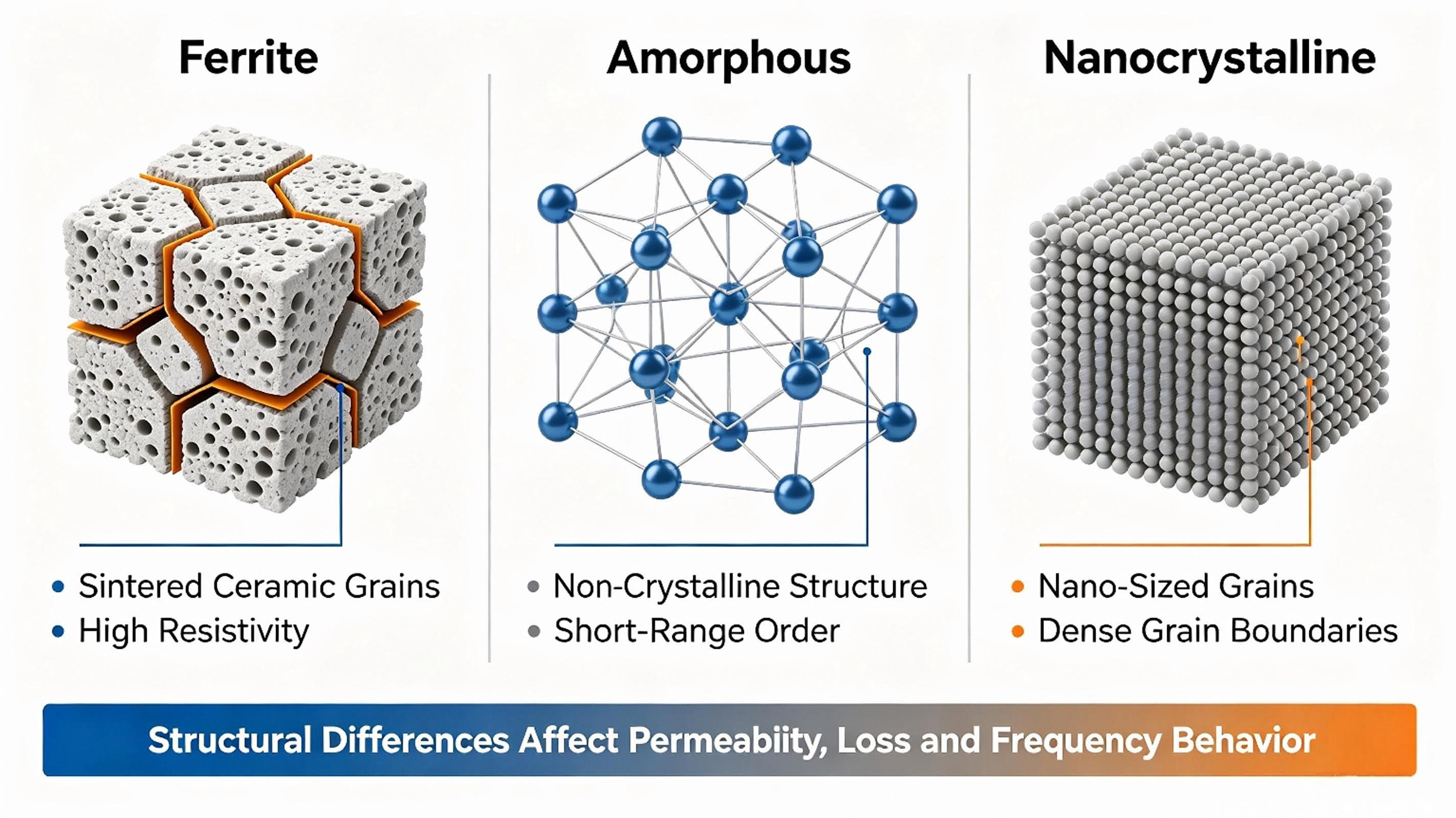 Nanocrystals, amorphous materials, ferrites: How to choose the magnetic core materials for high-frequency transformers?