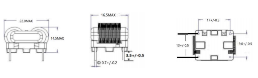 SQ vertical double wire winding coils common mode choke coils Power supply EMC filtering.