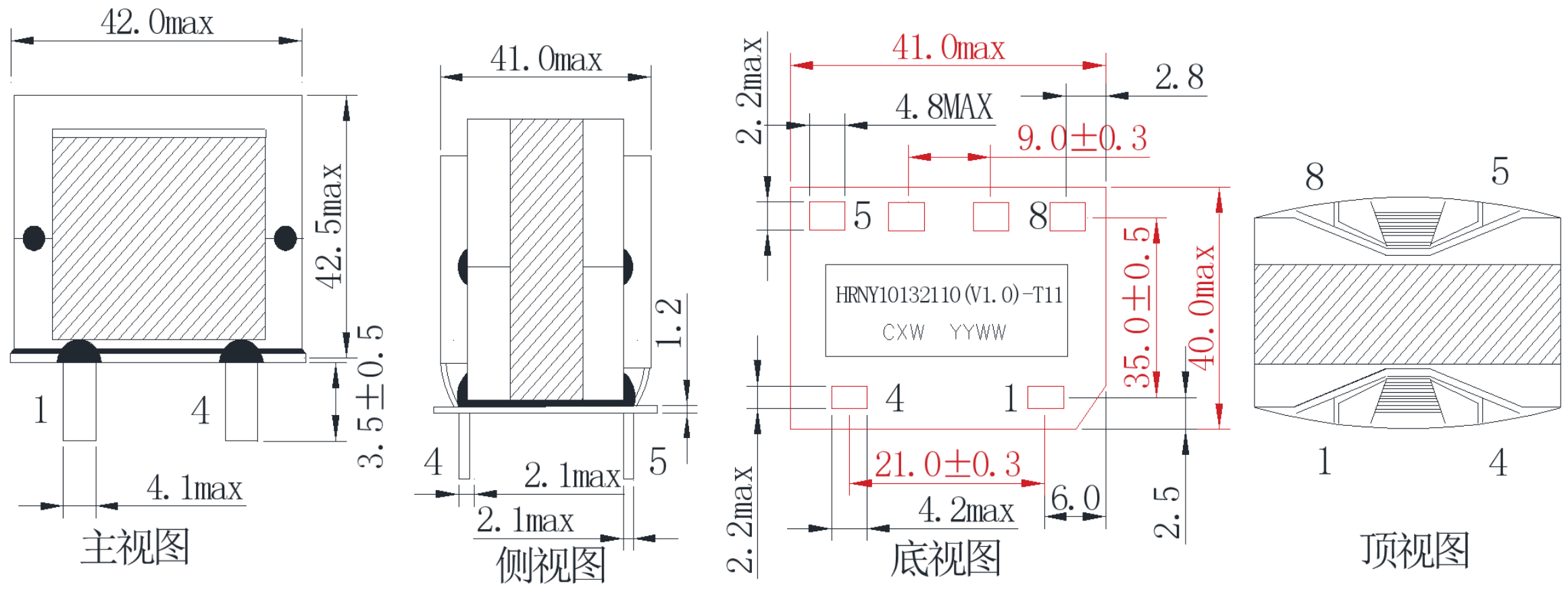 High power PFC copper foil inductor PQ4040 high-frequency switching power supply adapter transformer