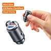 Ultra Mini 30W Portable Dual Ports Car Charger USB-C PD QC3.0 Fast Charging OTP/OVP Protection Aluminum Alloy Pull Ring for