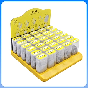 Custom Desktop Retail Display Box 25pcs USB a to Type C Cable and 5pcs 5A Fast Charging USB Charger for Computer