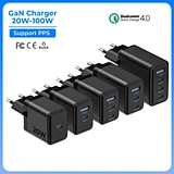Portable GaN Fast Charging 4 Port PD 3.1 Charging Station USB C GaN Charger 100W for Laptop Phones EU US UK Plug