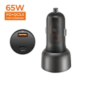 Cyber Mechanical Style 65W USB C PD QC3.0 Portable Car Charger Fast Charging for All Phones & Laptops OTP & OVP Protection