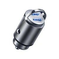 30W Mini USB C Car Fast Charger Electric Aluminum Alloy Type C Phone Charger Pull Ring Ports PD OTP OVP Compatible PC Car