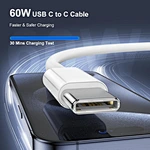 60W Heat-Resistant Braid Type C Quick Charger Cable Fast Charging Data Cable for iPhone Mobile Phone Mobile Phone Cable