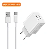 Dual Port 12W 5V 2.4A QC3.0 Fast Charging USB Charger for Phones Camera Smart Watch Compact Design GAN OTP OVP Protection