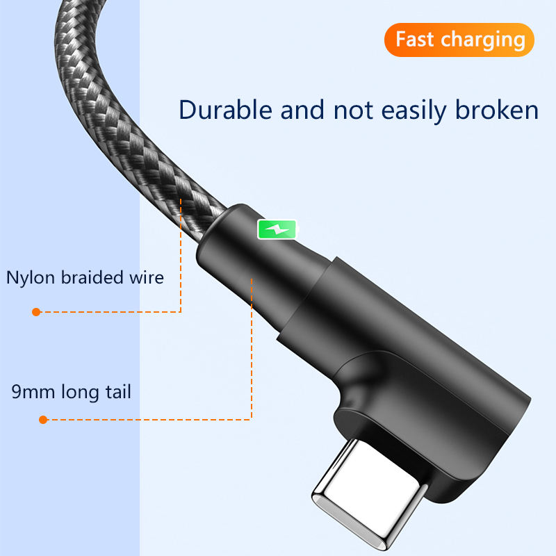 90 degree type c charging cable