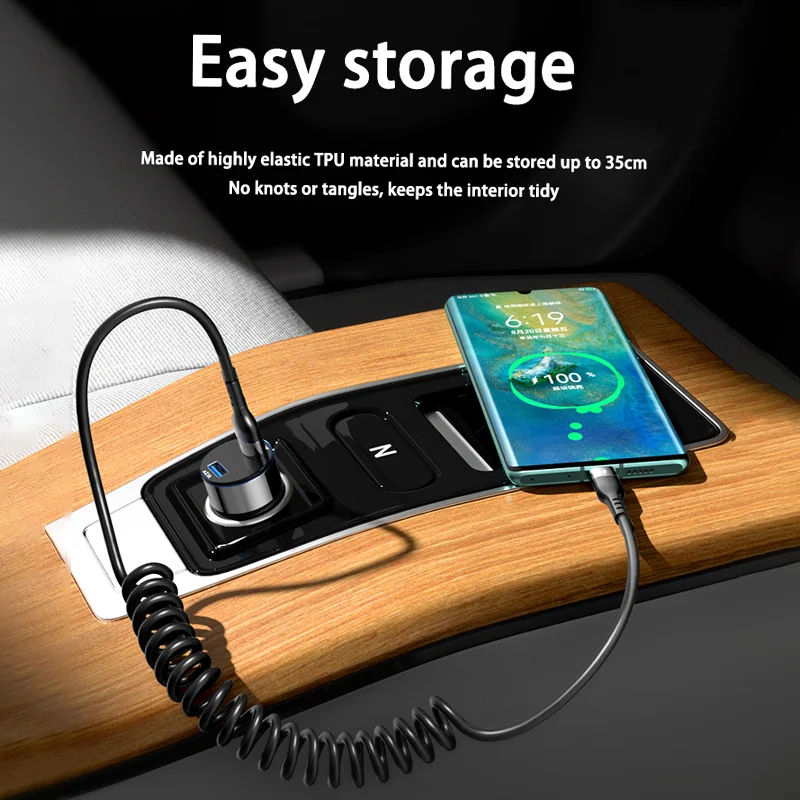 coiled USB C cable