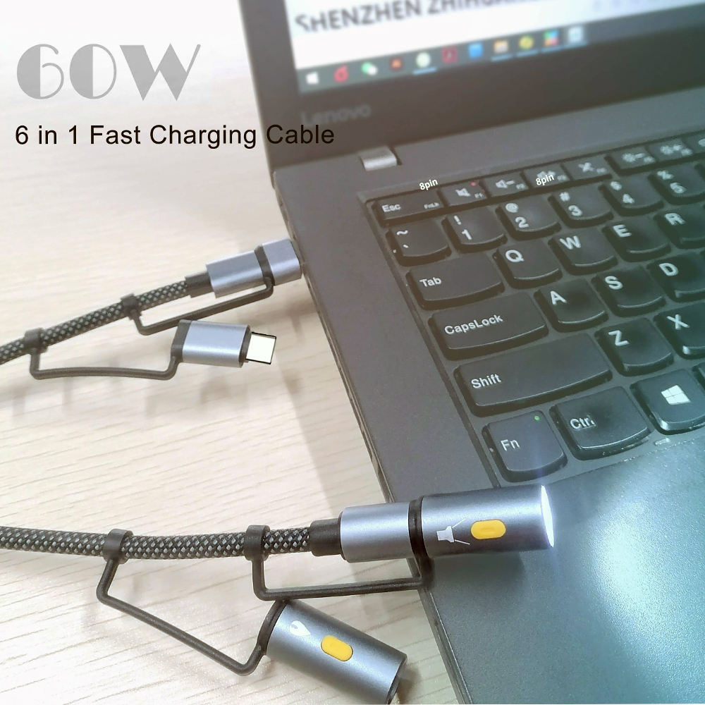 6 in 1 multifunctional charging cable