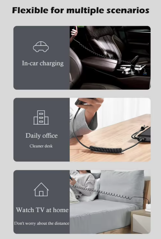 coiled USB C cable