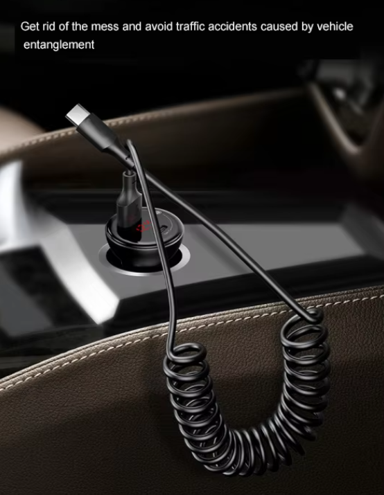 coiled USB C cable