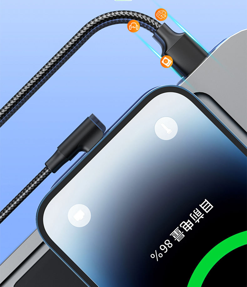 90 degree type c charging cable