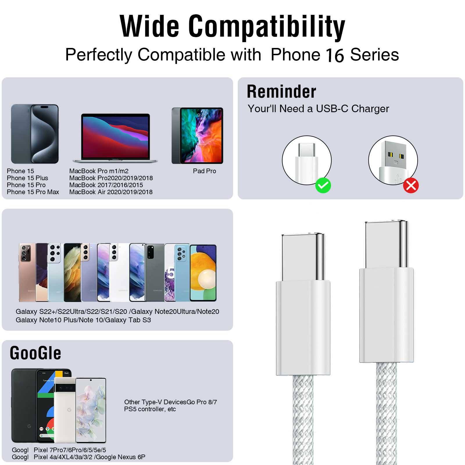 60W power delivery USB C cable