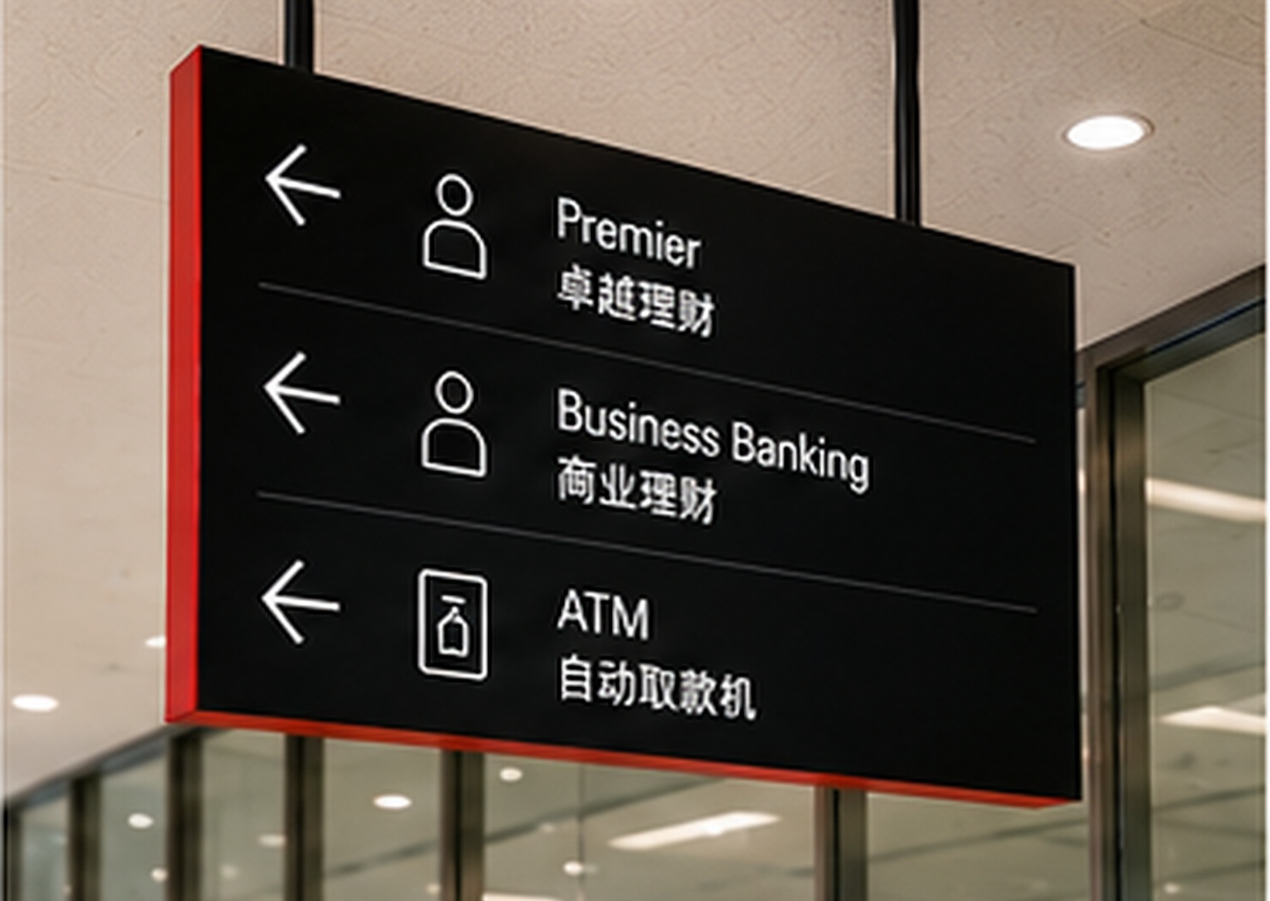 Retail store interior wayfinding signage and customer navigation system